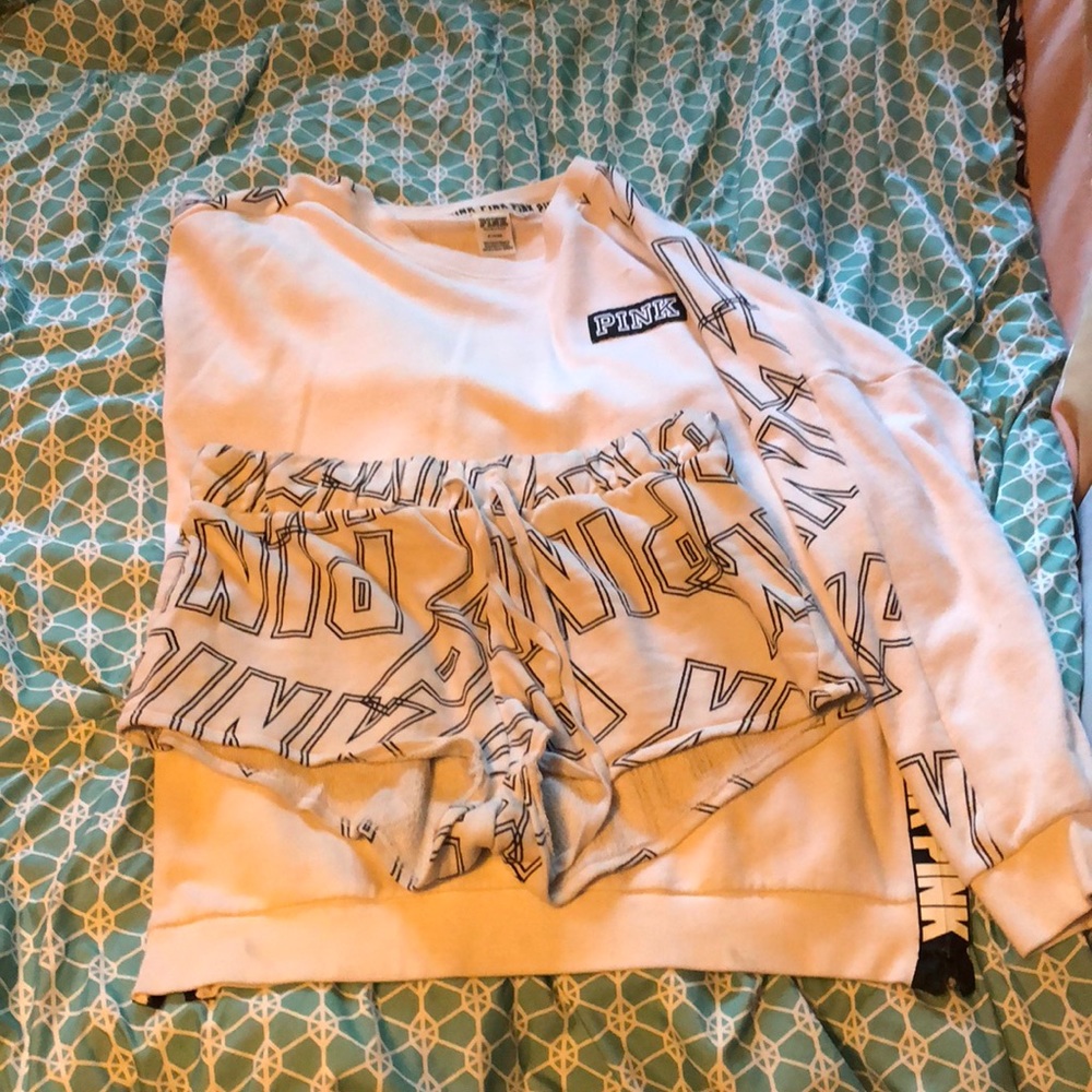 PINK sweater and shorts